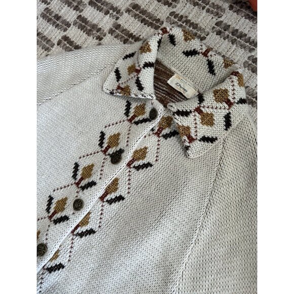 VTG 70's JC Penney Sweater Poncho Cape Women's Dutch Fall One Size Boho Academia - Picture 4 of 13